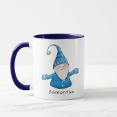 Mug Gnome Cute Custom Blue Noël (Gauche)