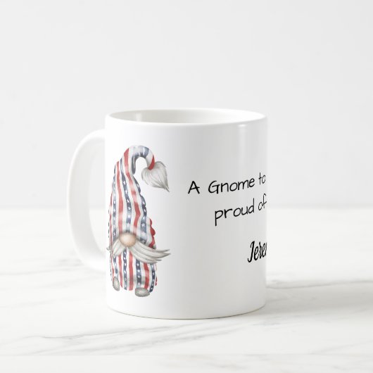 Mug Gnome dans les étoiles dans les rayures (Devant gauche)