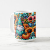 Mug Gnome d'automne avec des Citrouilles et des fleurs (Devant gauche)