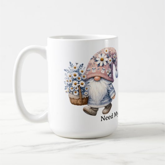 Mug Gnome de fleur de marguerite mignon personnalisé p (Gauche)