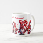 Mug Gnome de la Saint-Valentin avec des cœurs et d (Devant droit)