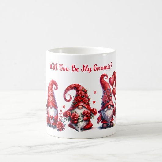 Mug Gnome de la Saint-Valentin avec des cœurs et d (Centre)