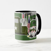 Mug Gnome de l'armée avec camion militaire (Devant droit)