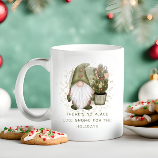 Mug Gnome de Noël drôle d'arbre Pas de lieu comme Gnom