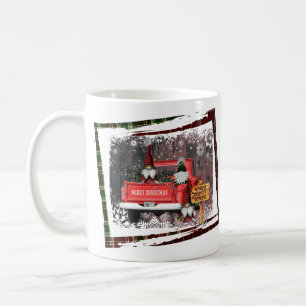 Mug Gnome de Noël Gnome Sucré Camion Rouge à Carreaux