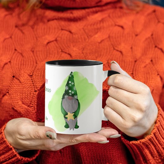 Mug Gnome de Noël mignonne avec Gold Star