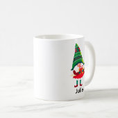 Mug Gnome de Noël personnalisée tenant une boîte cadea (Devant droit)