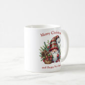 Mug gnome de Noël scandinave avec casquette plaid (Devant droit)