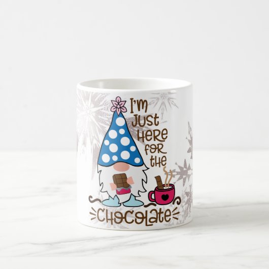 Mug Gnome d'hiver Je suis juste ici pour le chocolat (Centre)