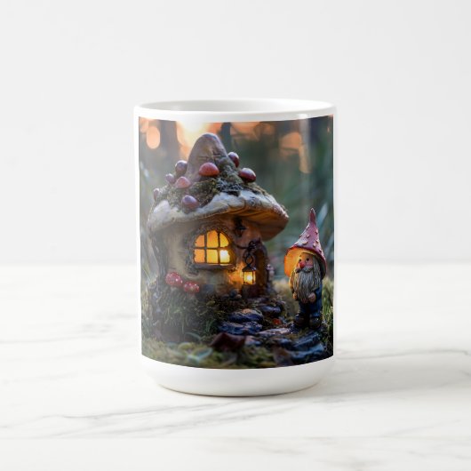 Mug Gnome et une maison de champignons, design imagina (Centre)