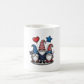 Mug Gnome Patriotique Gravure Vintage Design Vectoriel (Centre)