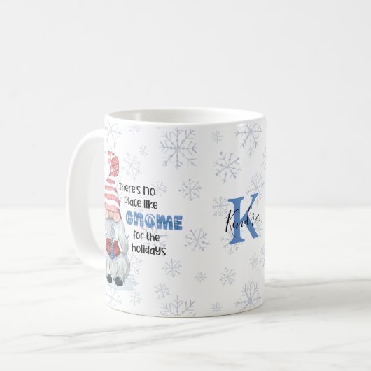 Mug GNOME POUR LES VACANCES Nom du monogramme (Devant gauche)