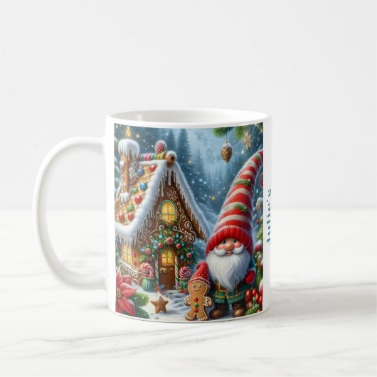 Mug Gnome pour Noël Personnalisé (Gauche)