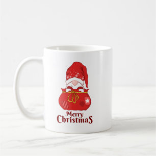 Mug Gnome qui regarde du sac du Père Noël Joyeux Noël