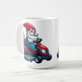 Mug Gnome sur l'équitation tondeuse de pelouse avec pa (Devant gauche)