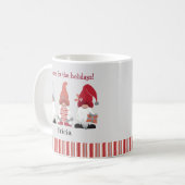 Mug Gnome tendance mignonne pour les fêtes rose rouge  (Devant gauche)