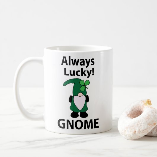 Mug Gnome Trèfle Chanceux Fête de la Saint-Patrick Gno (Avec donut)