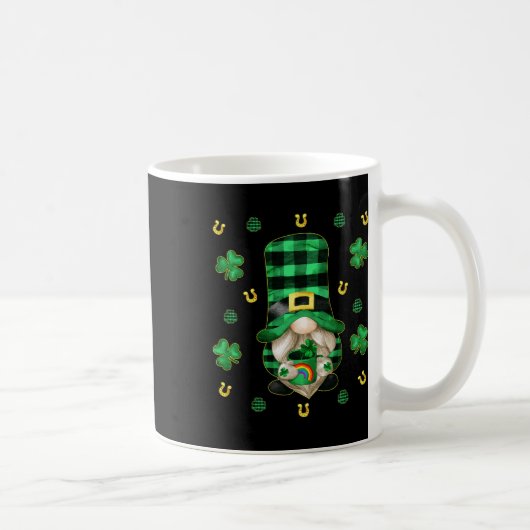 Mug Gnome unique St. Patricks Day - Cute Buffalo Plaid (Droite)
