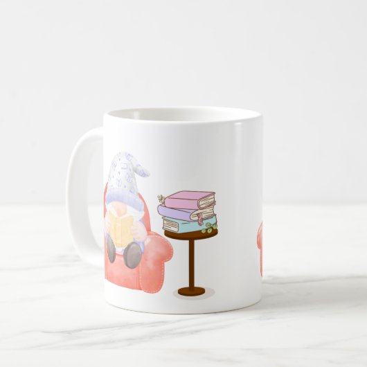 Mug Gnome with a Little Light Reading on a  (Devant gauche)