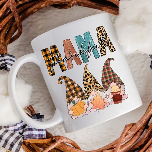 Mug Gnomes d'automne de Thanksgiving Thankful Mama Pla