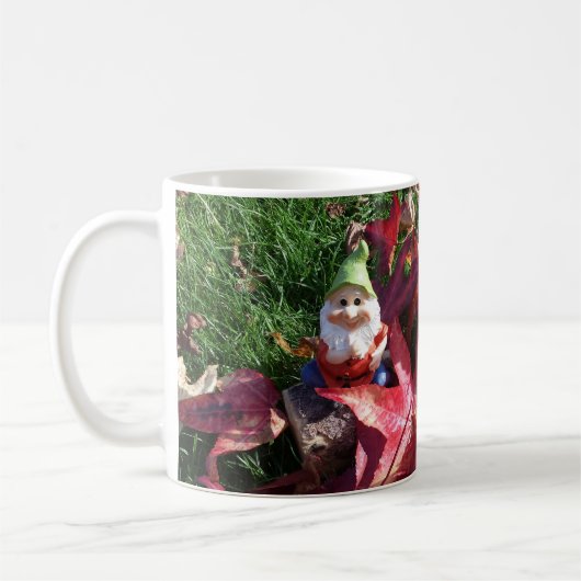 Mug Gnomes de jardin dans le triage Automne Rouge Feui (Gauche)