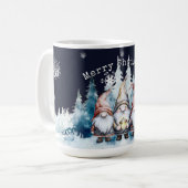 Mug Gnomes de Noël à l'aquarelle (Devant gauche)