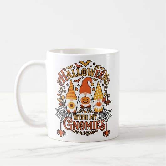Mug Gnomes d'Halloween Citrouille Toile d'Araignée Cha (Gauche)