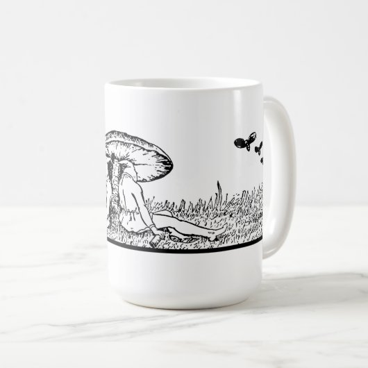 Mug Gnomes dormant sous un champignon (Devant droit)