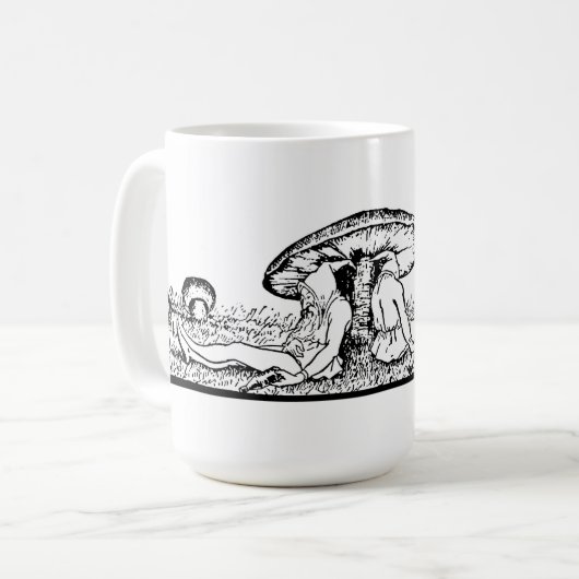 Mug Gnomes dormant sous un champignon (Devant gauche)