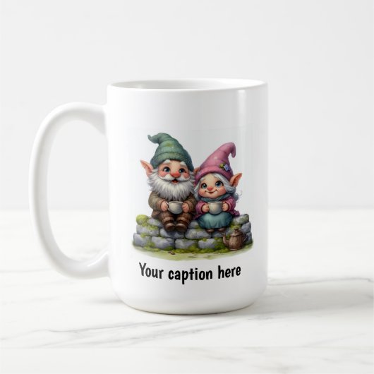 Mug Gnomes joyeux qui profitent d'une pause café (Gauche)