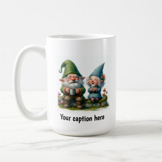 Mug Gnomes joyeux qui profitent d'une pause café (Gauche)
