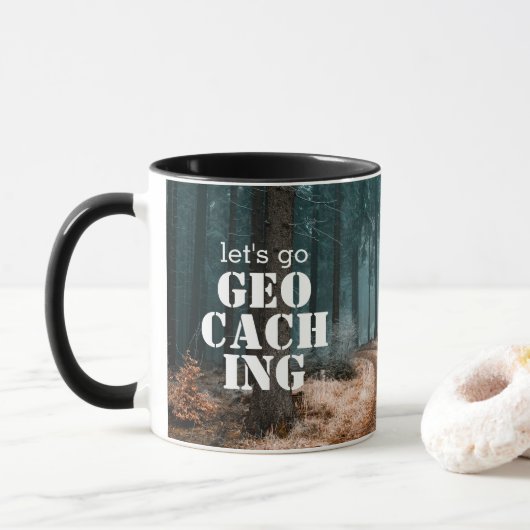 Mug Go Geocaching Woods & Trail Geocacher Cadeau (Avec donut)