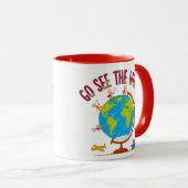 Mug Go See The World Kids Travel Drawing (Devant droit)