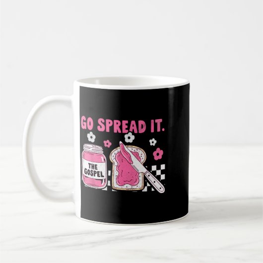 Mug Go Spread It The Gospel Retro Funny Jar Floral Chr (Gauche)