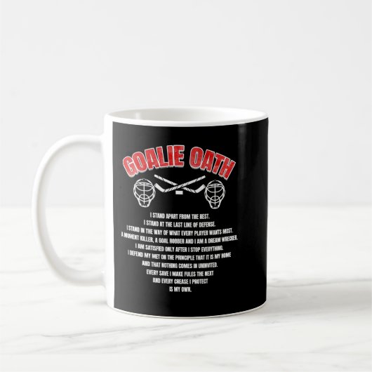 Mug Goalie Oath Ice Hockey Goalie Prayer Gift Classi (Gauche)