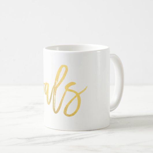 Mug GOALS Gold Foil Script moderne tendance sur mesure (Devant droit)