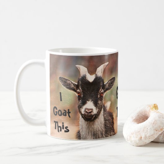 Mug Goat Cute Drôle Je Vais Ça (Avec donut)