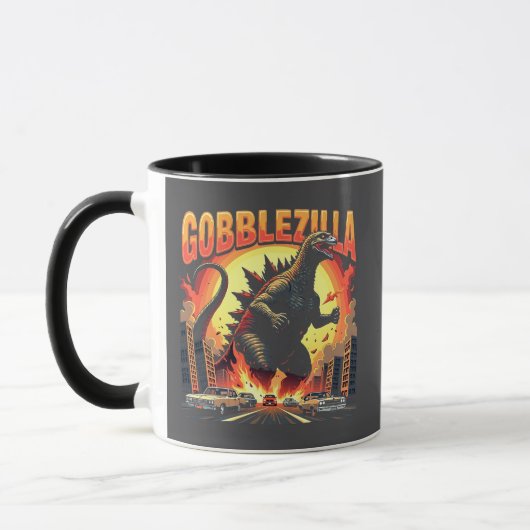 Mug Gobblezilla Éffrayant Turquie Thanksgiving Gobble (Gauche)