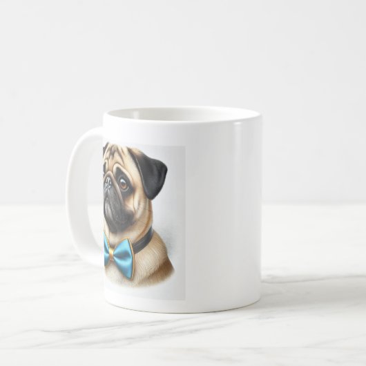 Mug Gobelet avec Mops (Devant gauche)