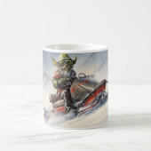 Mug Gobelin vert de Noël #5 en motoneige (Centre)