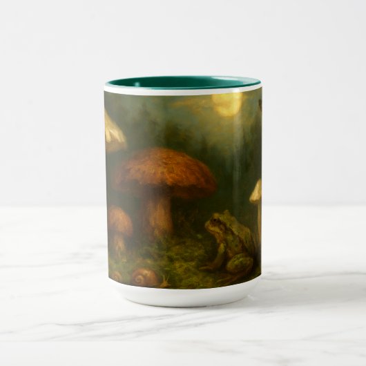 Mug Goblincore Mushrooms, Snails & Frog In Moonlight (Centre)