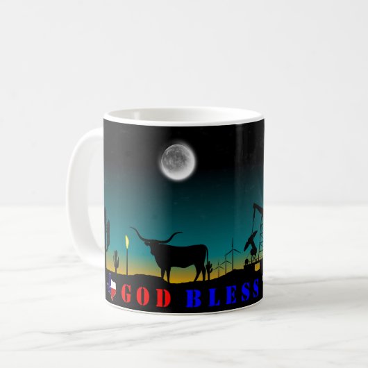 Mug God Bless Texas Lone Star State (Devant gauche)