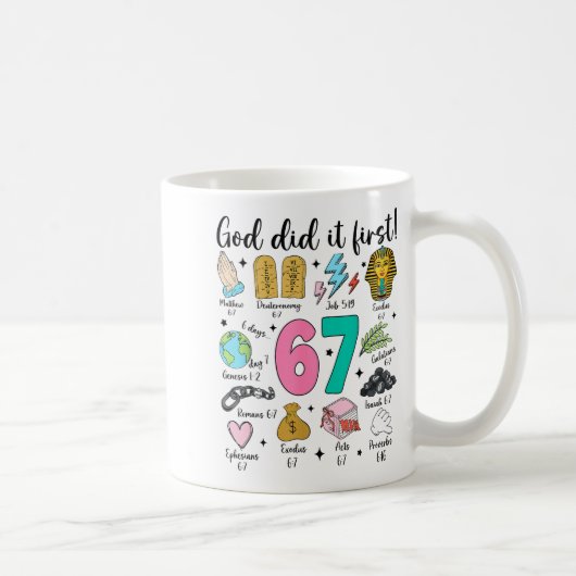 Mug God Did It First 67 Six Seven Meme Jesus Christ Bi (Droite)