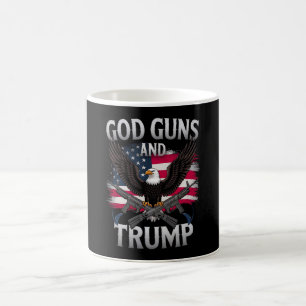 Mug God Guns Et Trump Eagle Drapeau Américain Vintage