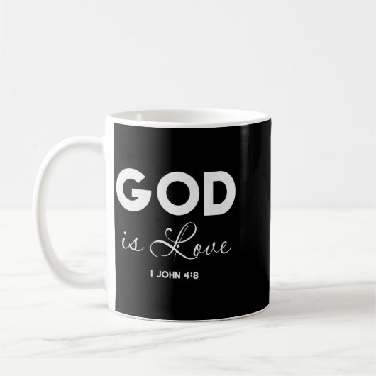 Mug God Is Love 1 John 4_8 Bible Verse Christian Scrip (Gauche)
