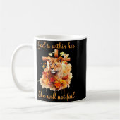 Mug God Is Within Her She Will Not Fail Lioness Cross (Gauche)