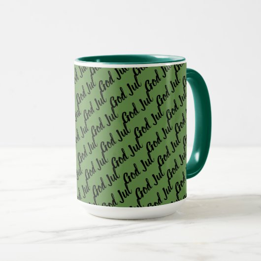 Mug God Jul—joyeux Noël en écriture suédoise en patt (Devant droit)