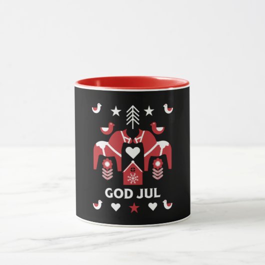 Mug God Jul Swedish Folk Art L (Centre)