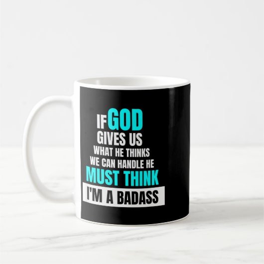 Mug God Must Think I'm A Bad - Funny Cancer Survivor J (Gauche)