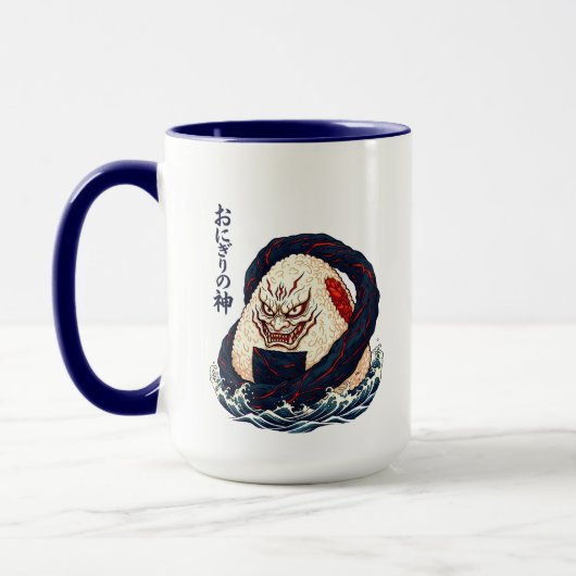 Mug God of Onigiri Oni Samurai Japanese Rice Ball Wave (Gauche)